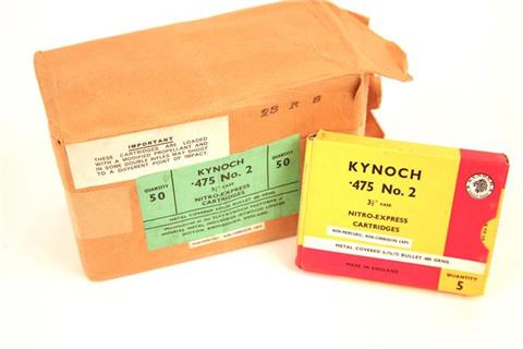 Ammunition bundle lot Kynoch Kal. .475 No. 2 Nitro Express