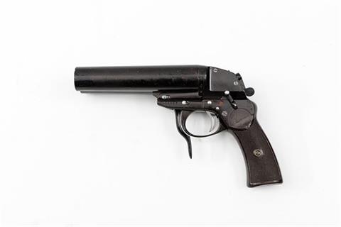 Flare pistol Mod. L, doppelläufig, August Menz - Suhl, 4 bore, #3762 & Fl. 24483