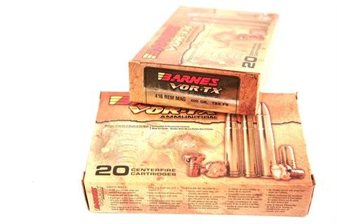 Rifle cartridges - bundle lot Barnes cal..416 Rem. Mag., § unrestricted