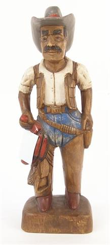 Carved and painted wooden Cowboy
