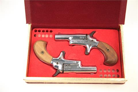 Pair of Derringers, unknown German manuf., mod. 1873, 22 lr, #5261 and 5266, 2 x § B