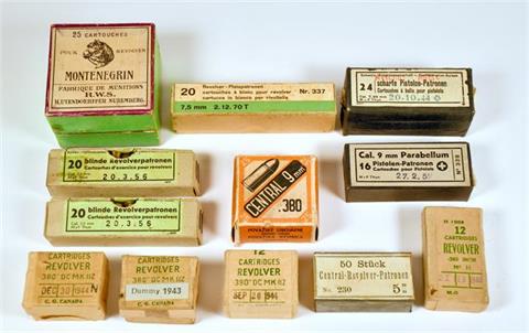 Collector's cartridges - mixed lot of historical pistol cartridges, § B