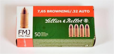 Pistolenpatronen 7,65 mm Browning, Sellier & Bellot, §B