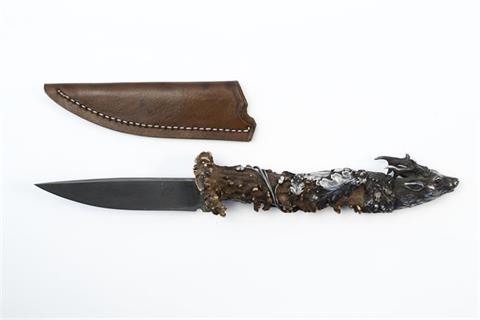 Luxury hunting knife with Damascus blade