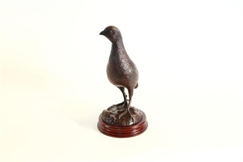 Bronze red leg partridge sculpture by Relano