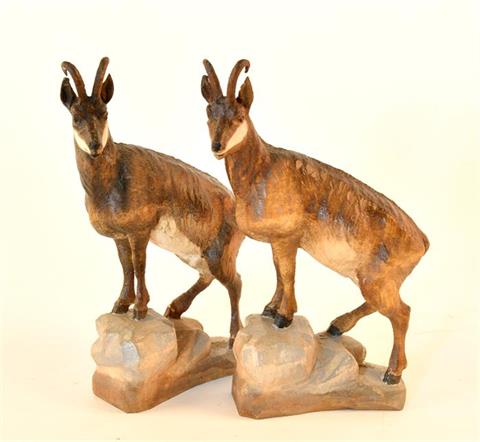 hand carved sculpture of chamois, Southern Tyrol
