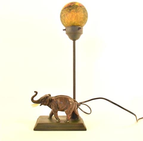 desk lamp with elephant's sculpture