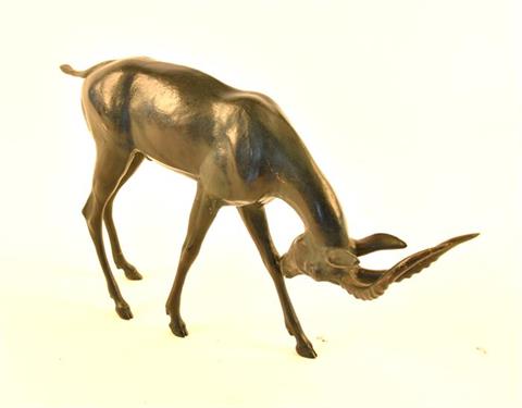 Bronzeskulptur Antilope (Impala), im Stil der Wiener Bronzen