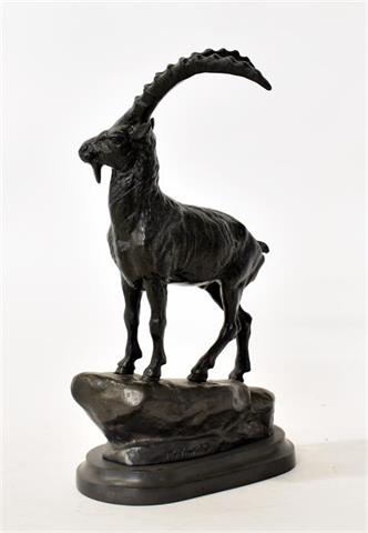 bronze sculpture ibex by Korniluk