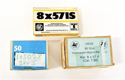 Rifle cartridges 8x57IS, RWS, § unrestricted