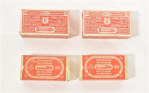 Collector's cartridges, historical boxes .22 lr, § unrestricted