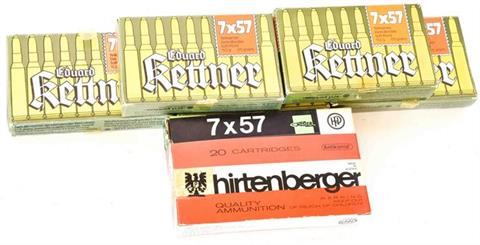 Rifle cartridges 7 x 57, HP und Kettner, § unrestricted