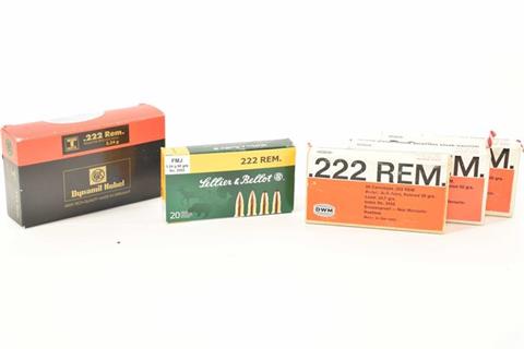 Rifle cartridges .222 Magnum - mixed lot, § unrestricted