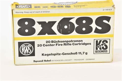 Rifle cartridges 8 x 68 S RWS, § unrestricted
