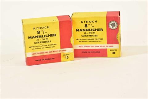 Rifle cartridges 8 x 50 R Mannlicher, Kynoch, § unrestricted