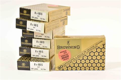 Rifle cartridges 8 x 60 S, Browning, § unrestricted