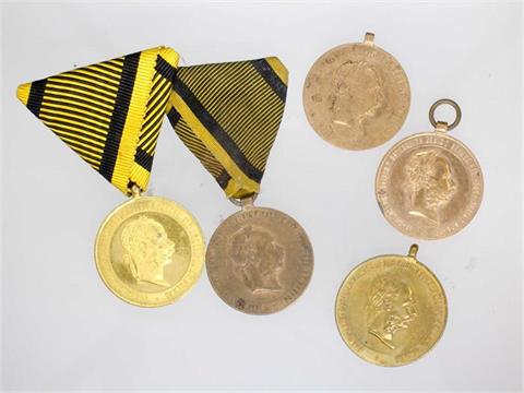 Austria-Hungary, war medals 1873 - bundle lot