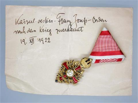 Austria-Hungary, Franz Joseph decorations Ritterkreuz