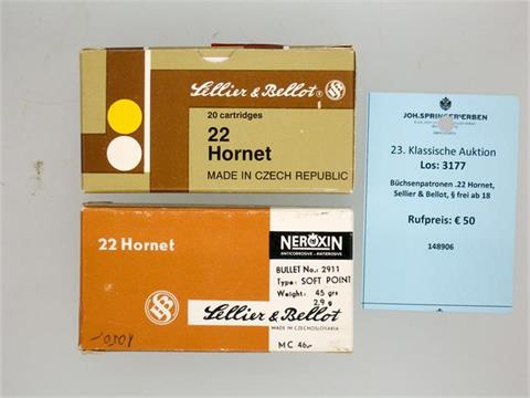 Büchsenpatronen .22 Hornet, Sellier & Bellot, § frei ab 18