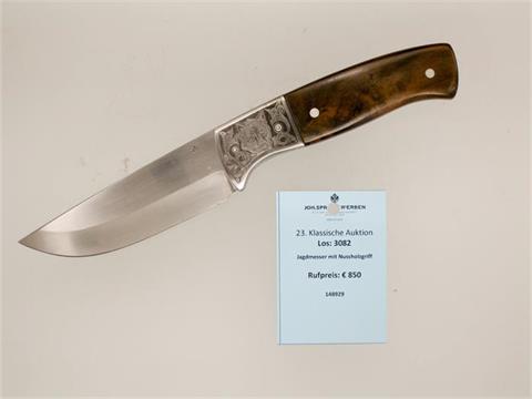 hunting knife with walnut handle