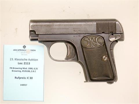 FN Browning Mod. 1906, 6,35 Browning, #526186, § B Z