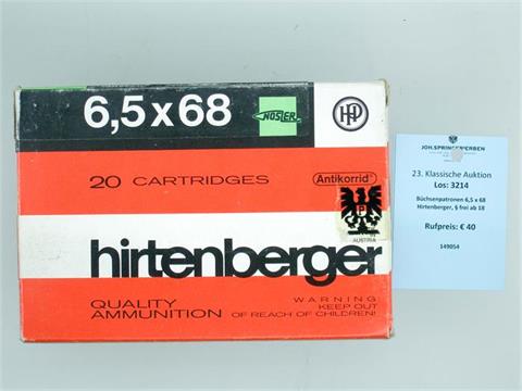 rifle cartridges 6,5 x 68 Hirtenberger, § unrestricted