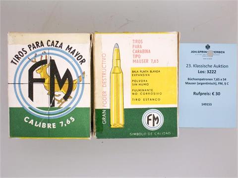 Büchsenpatronen 7,65 x 54 Mauser (argentinisch), FM, § C