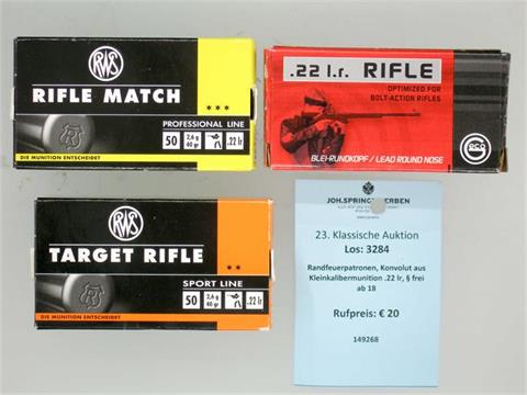 rimfire cartridges, bundle lot of  ..22 lr., § unrestricted
