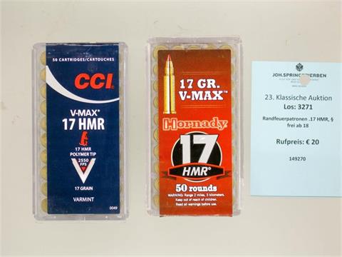 rimfire cartridges .17 HMR, § unrestricted