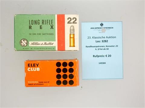 rimfire cartridges, bundle lot ..22 lr., § unrestricted