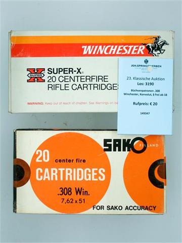 rifle cartridges .308 Winchester, bundle lot, § unrestricted
