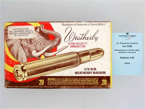 rifle cartridges .378 Wby.Mag., § unrestricted