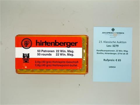 rimfire cartridges .22 WMR, Hirtenberger, § unrestricted