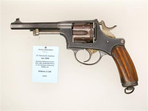 Swiss ordnance revolver model 1882, arms factory Bern, 7,5 mm Swiss ordnance, #26081, § B