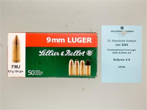 Pistolenpatronen 9 mm Luger Sellier & Bellot, § B