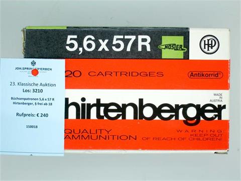 rifle cartridges 5,6 x 57 R Hirtenberger, § unrestricted