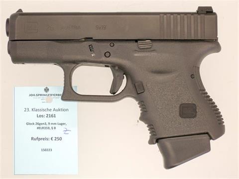 Glock 26gen3, 9 mm Luger, #ELR359, § B