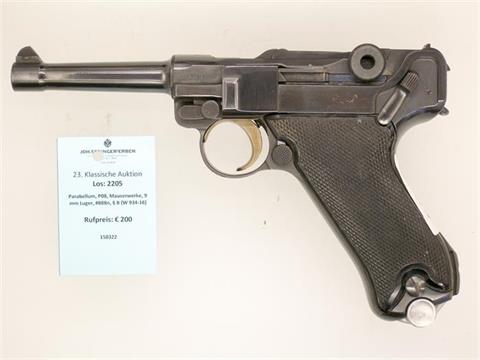 Parabellum, P08, Mauserwerke, 9 mm Luger, #888n, § B (W 934-16)