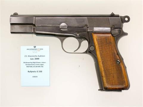 FN Browning High-Power, österr. Gendarmerie, 9 mm Luger, #E07568, § B (W 605-16)