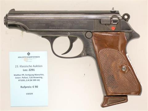 Walther PP, Fertigung Manurhin, österr. Polizei, 7,65 Browning, #73205, § B (W 209-16)
