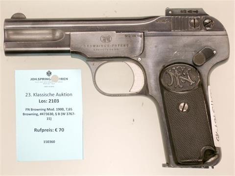 FN Browning model 1900, .32 Auto, #473630, § B (W 3767-15)