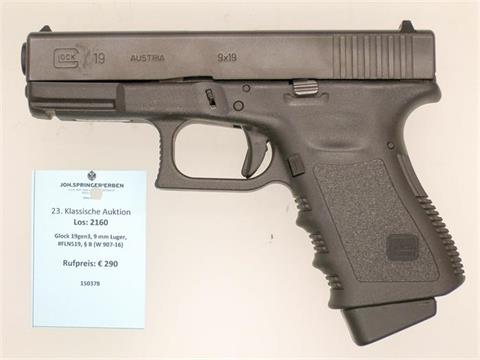 Glock 19gen3, 9 mm Luger, #FLN519, § B (W 907-16)