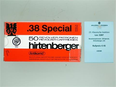 revolver cartridges .38 Spl, Hirtenberger, § B