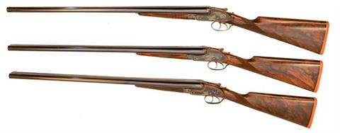 Set of 3 s/s sidelock shotguns J. Purdey & Sons - London, 12/70, #30071, #30072, #300073, § D