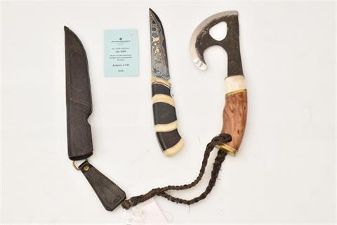 Messer und Abschwart-Axt, handgemacht uas Schweden, Konvolut
