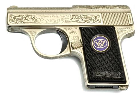 Walther Mod. 9, Luxusmodell, 6,35 mm Brow., #195074N, § B
