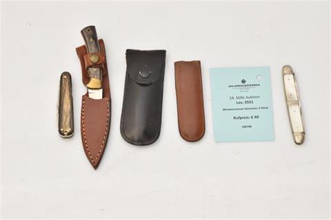 miniature knives bundle lot, 5 items