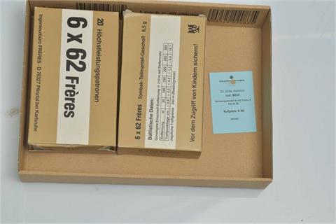 rifle cartridges 6 x 62 Freres, § unrestricted