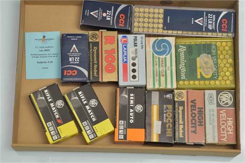 rimfire cartridges .22 lr, various makers  bundle lot. § unrestricted