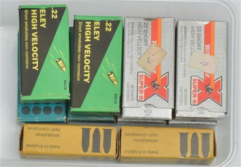 rimfire cartridges .22 Short, various makers bundle lot, § unrestricted